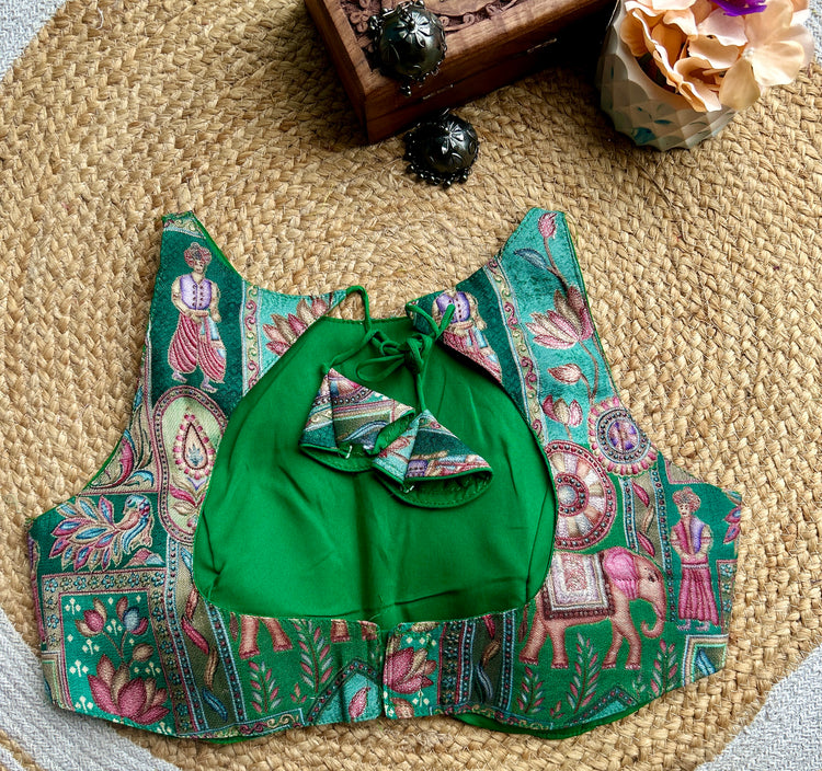 Green MULTICOLOR Designer Blouse