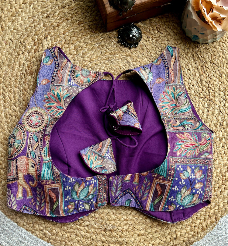 Purple MULTICOLOR Designer Blouse