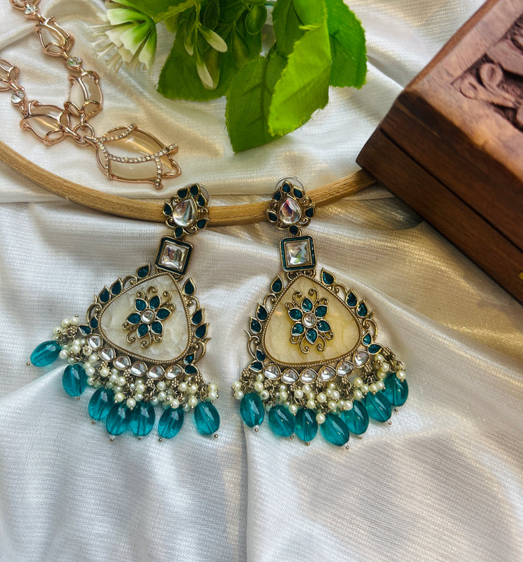 Peacock - Bluish Green Earrings