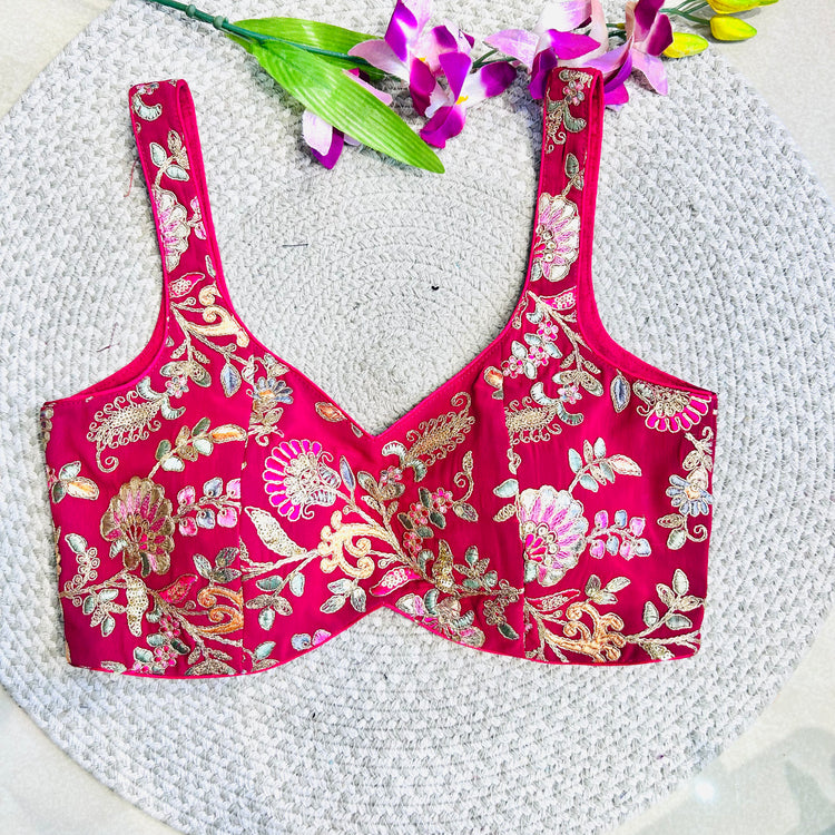 Magenta Embroidery Designer Blouse