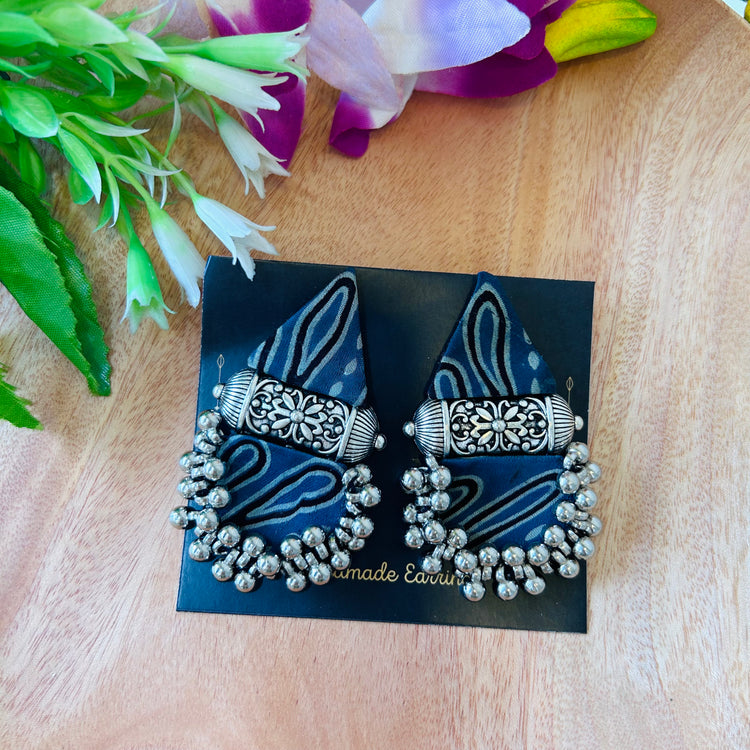 Handcrafted Ajrakh Fabric Earrings
