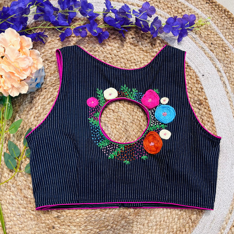 Hand Embroidered  Designer Cotton Blouse