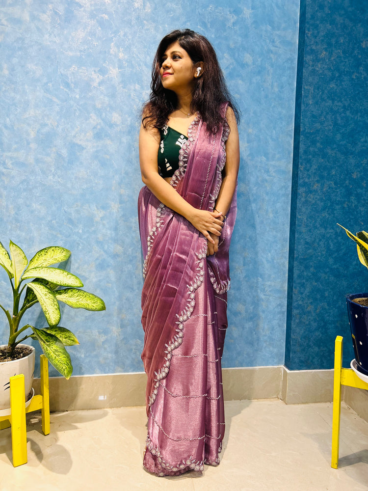 Cutdana Hand Embroidery on Jimmy Choo Sari