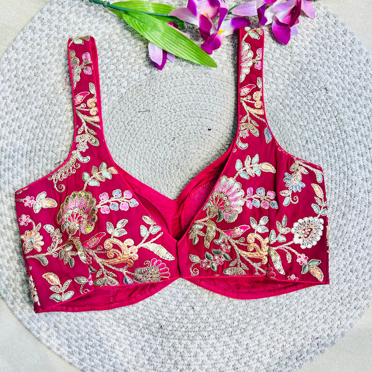 Magenta Embroidery Designer Blouse