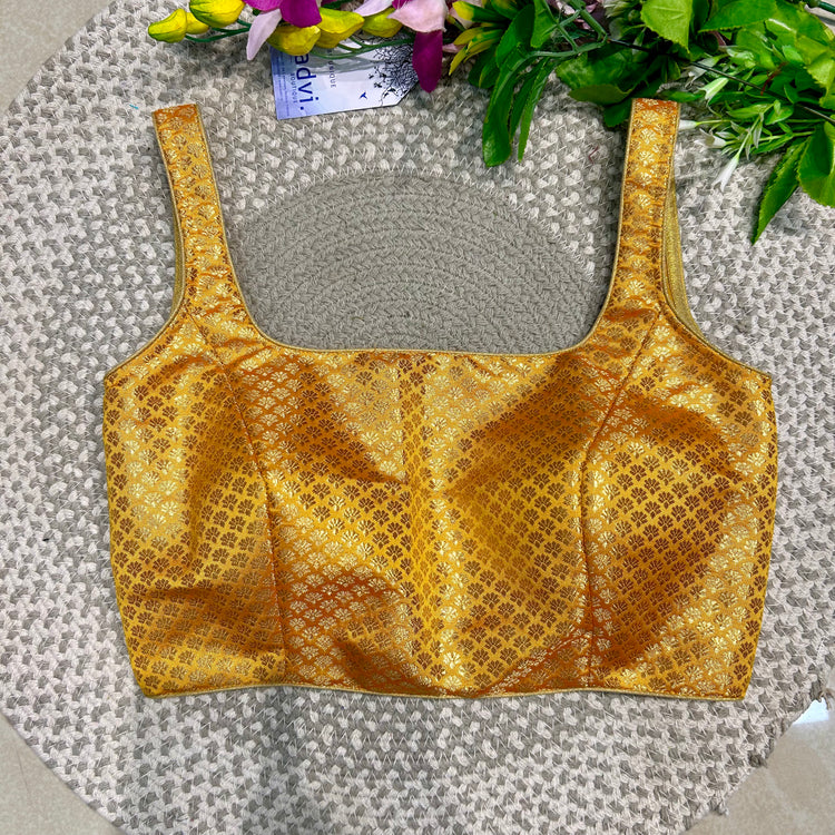 Brocade Yellow Designer Blouse