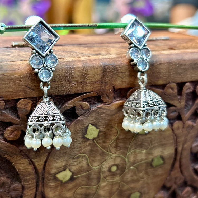 Oxidised Silver Jhumka