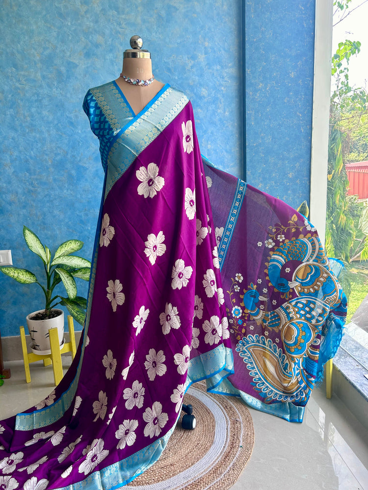 Orchid Cotton Silk Sari