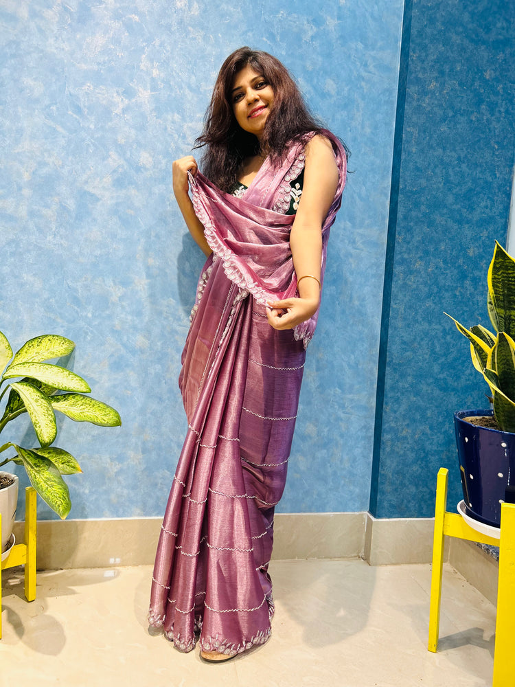 Cutdana Hand Embroidery on Jimmy Choo Sari