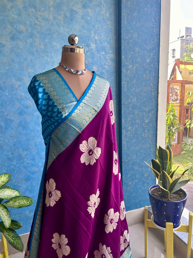 Orchid Cotton Silk Sari
