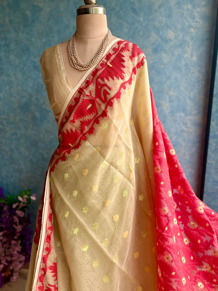 Golden Soft Dhakai Jamdani