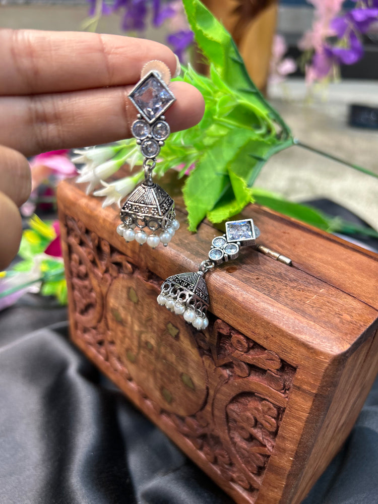 Oxidised Silver Jhumka