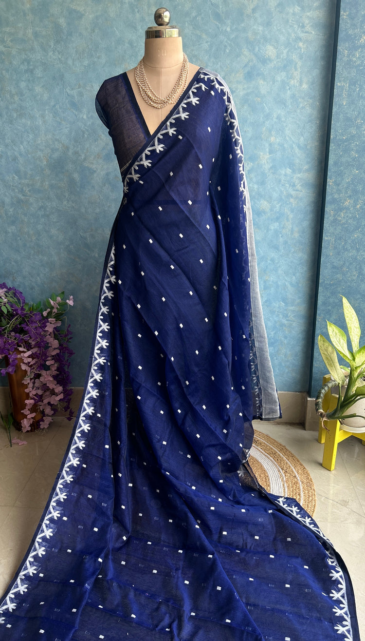 Blue Soft Dhakai Jamdani