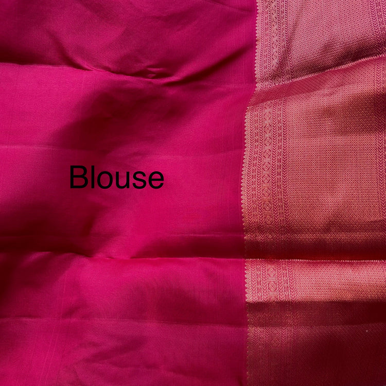 Peachy Maroon Kanchipuram Silk Sari