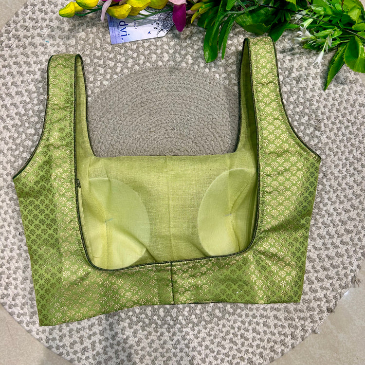 Brocade Pista Green Designer Blouse