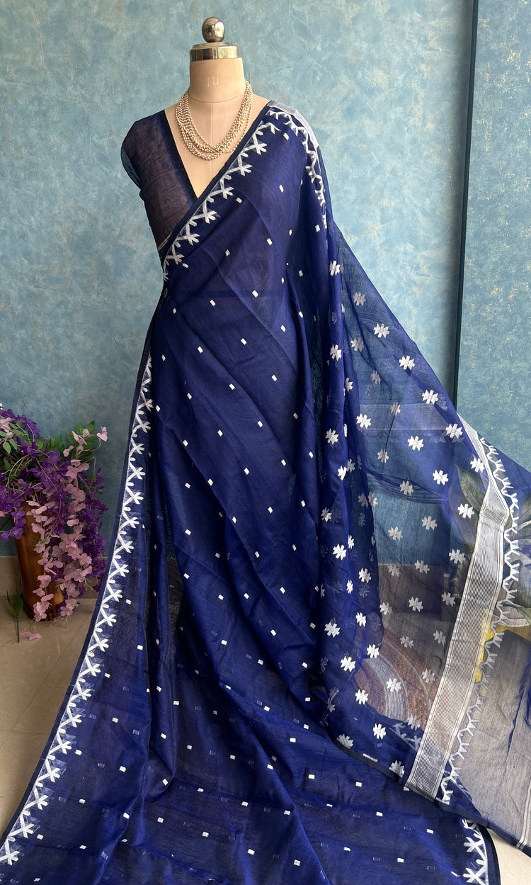 Blue Soft Dhakai Jamdani