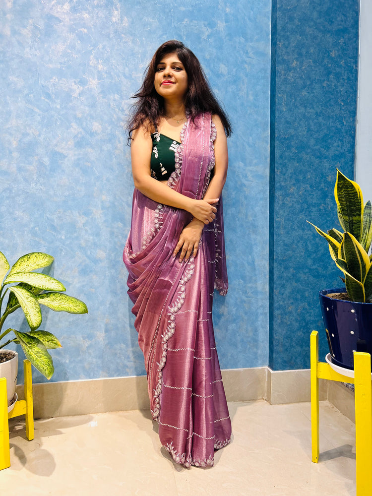 Cutdana Hand Embroidery on Jimmy Choo Sari