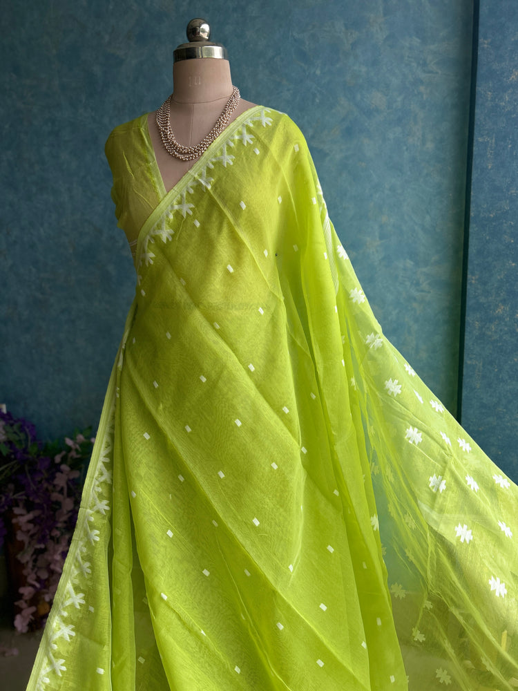 Lime Soft Dhakai Jamdani