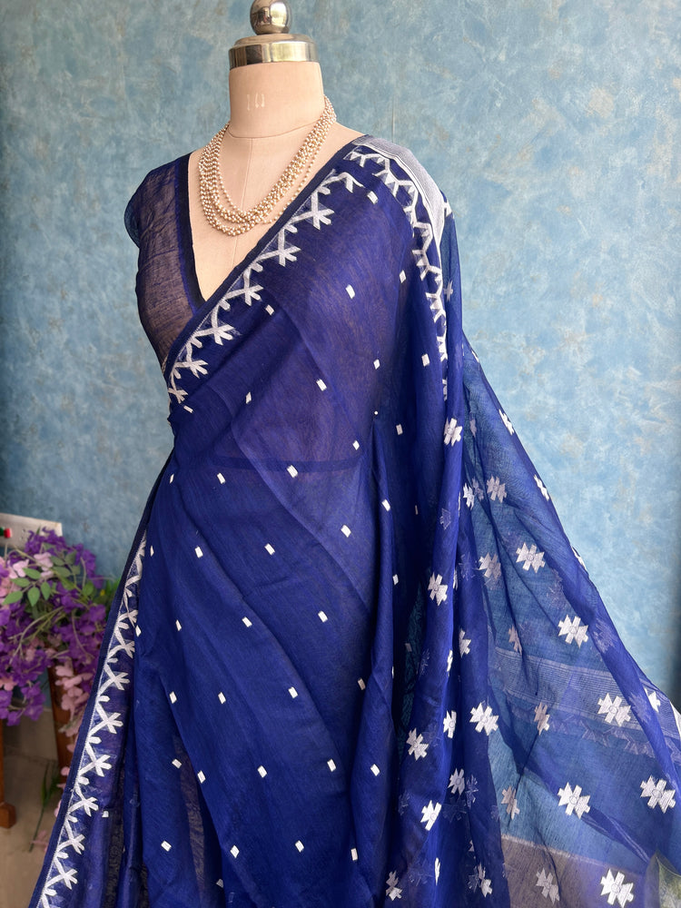 Blue Soft Dhakai Jamdani