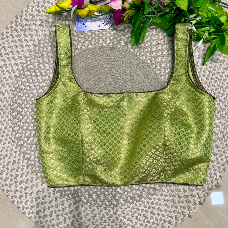 Brocade Pista Green Designer Blouse