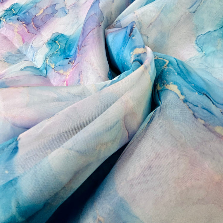 Marble Digital Print on Organza Fabrics