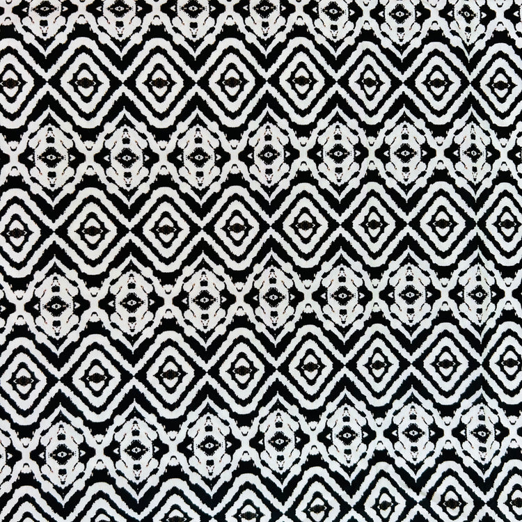 Black and white Digital print on Muslin Fabric