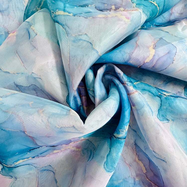 Marble Digital Print on Organza Fabrics