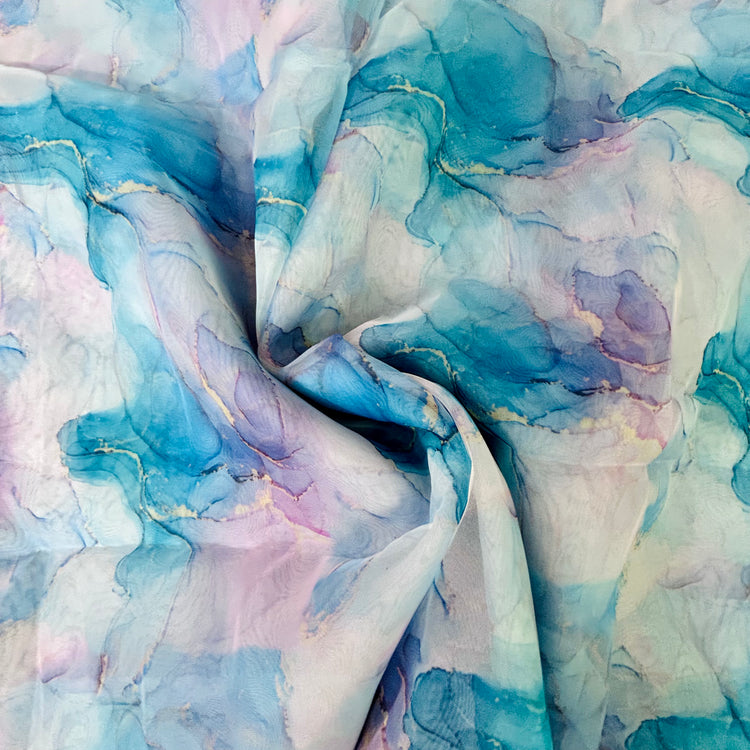 Marble Digital Print on Organza Fabrics