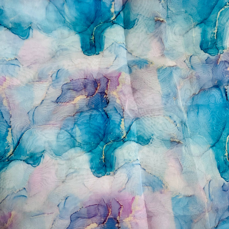 Marble Digital Print on Organza Fabrics