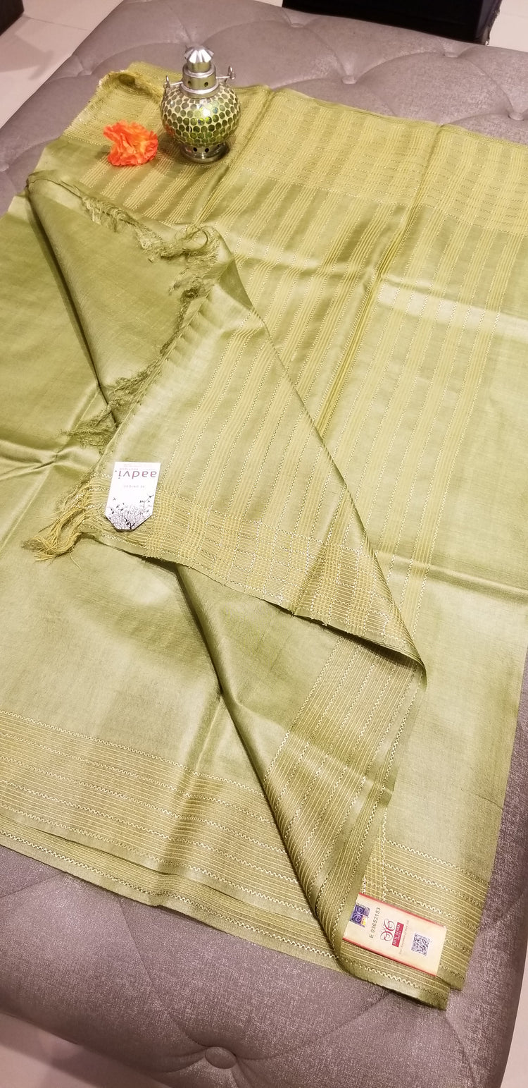 Pastel Green (Pista) Handwoven Pure Tussar Silk