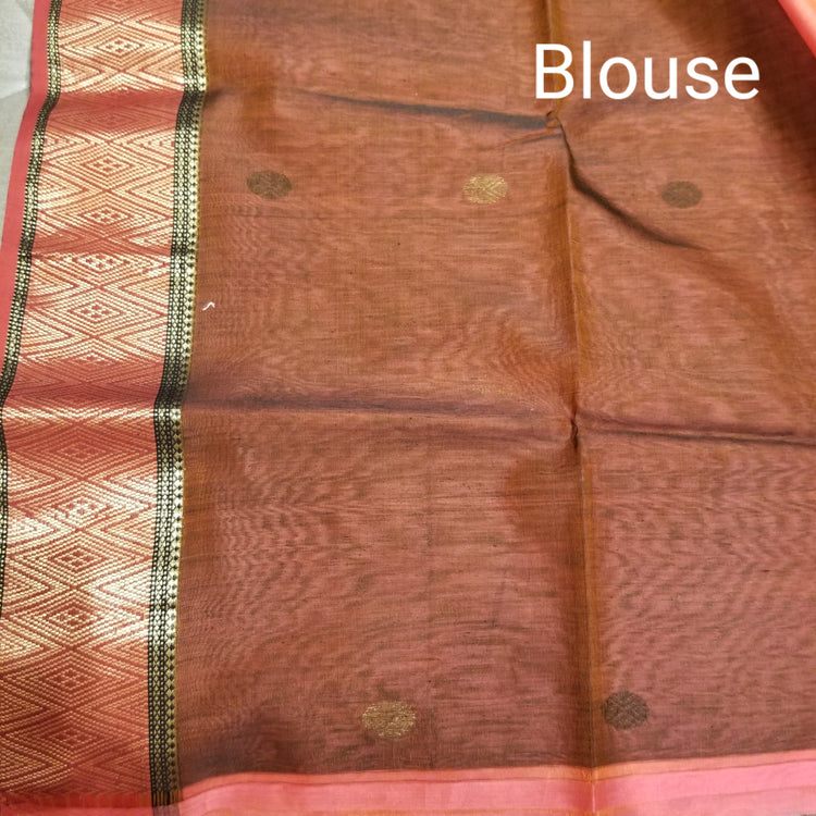 Tomato Red Handwoven Maheshwari Sari