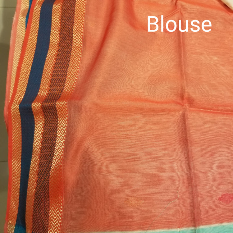 Off-White Handwoven Maheshwari Sari