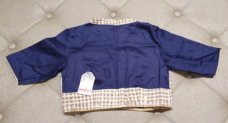 Deep Blue Designer Blouse - Back Side
