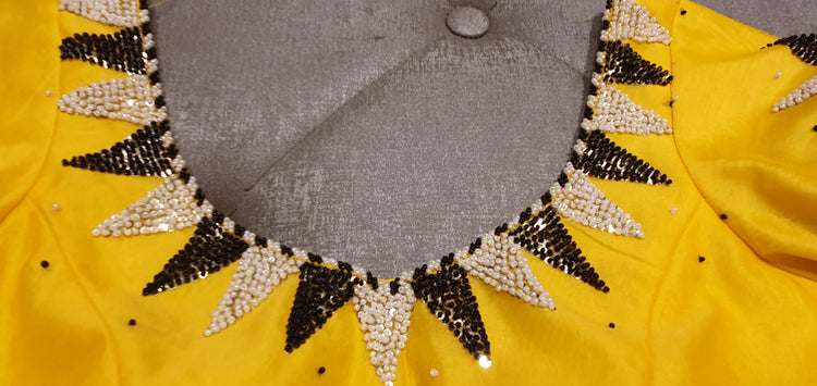 Yellow hand Embroidered Designer Blouse