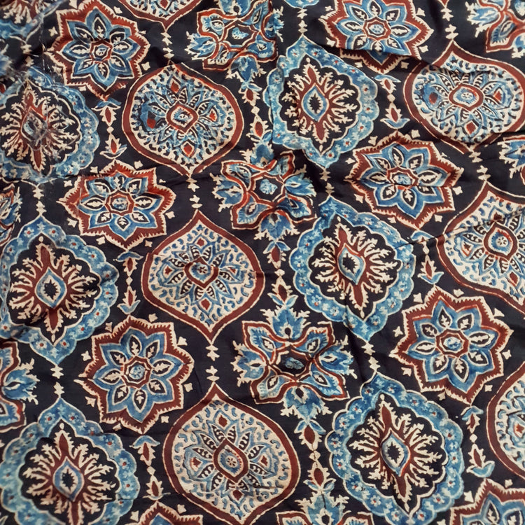 Ajrakh Print Modal Silk Fabric