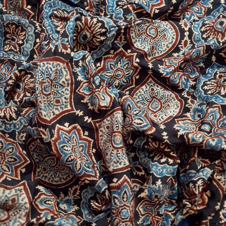Ajrakh Print Modal Silk Fabric