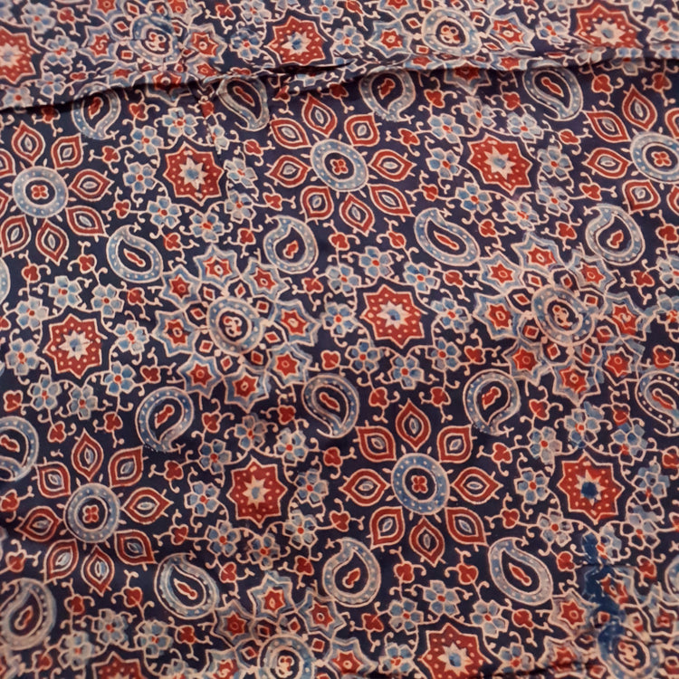 Ajrakh Print Modal Silk Fabric