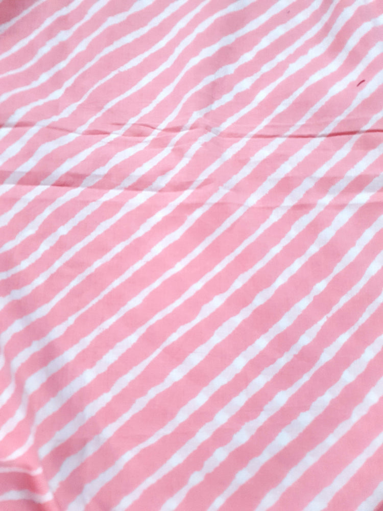 Regimental Stripe on Peach Color Cotton Fabric