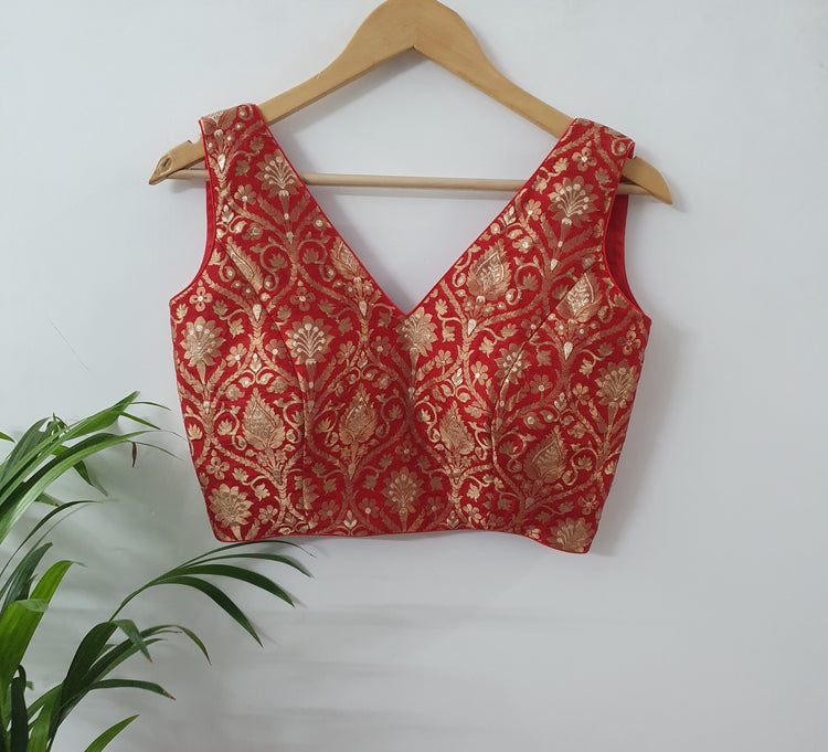 Beautiful Red Banarasi Blouse