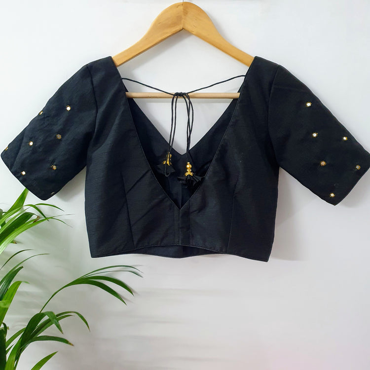 Elegant Silk Black Blouse