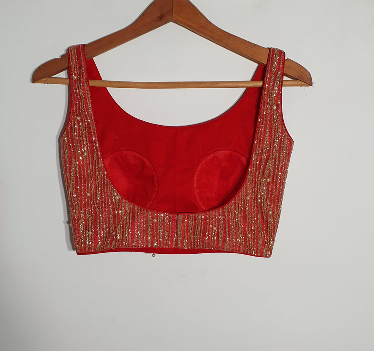 Golden Red Designer Blouse