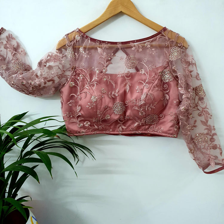 Ross Gold Netted Designer Blouse