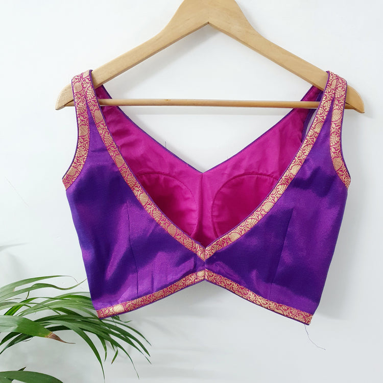 Purple Tissue Designer Blouse