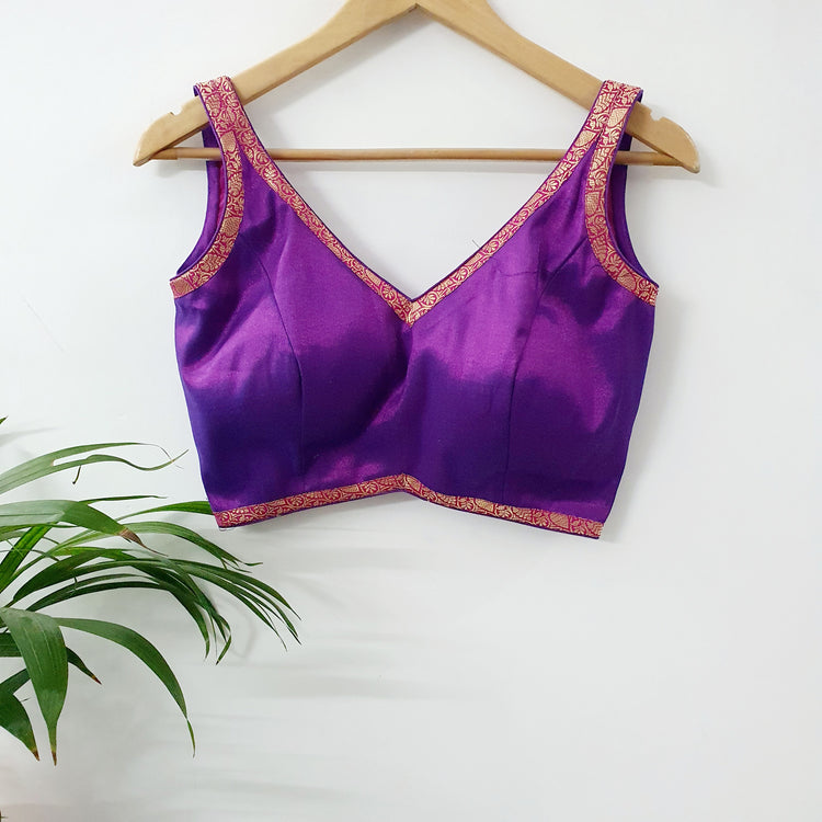 Purple Tissue Designer Blouse