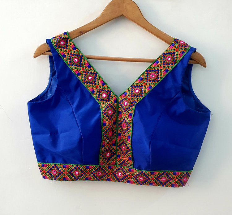 Lacy Royal Blue Designer Blouse