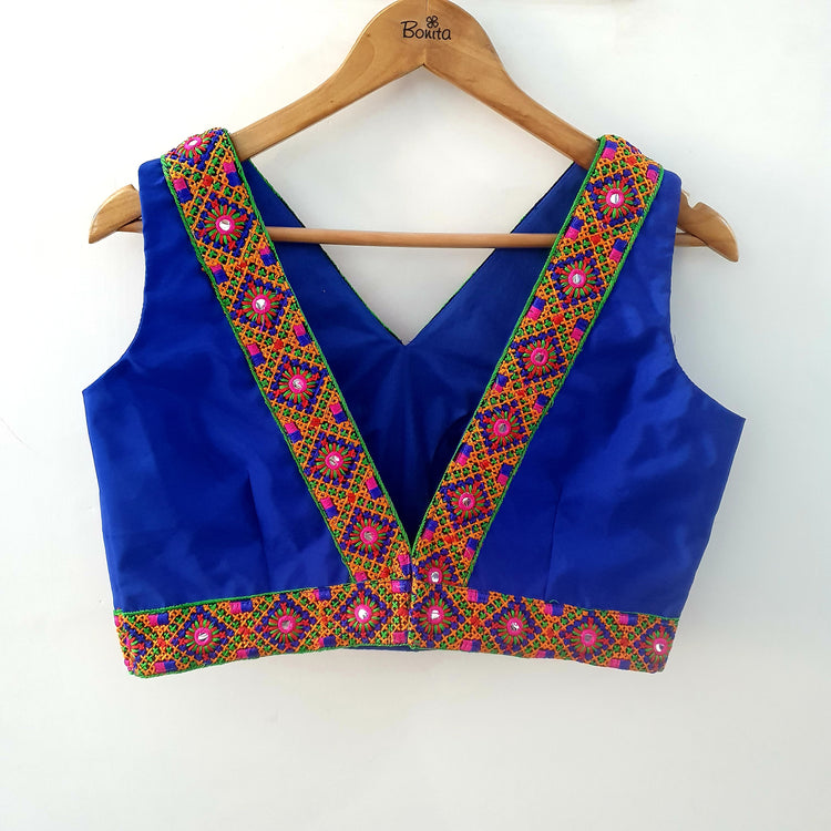 Lacy Royal Blue Designer Blouse