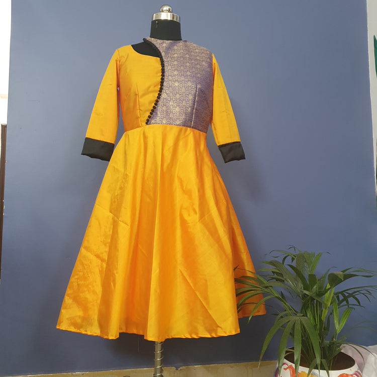 Pure Katan Silk Designer Dress