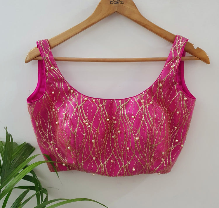 Golden Pink Designer Blouse