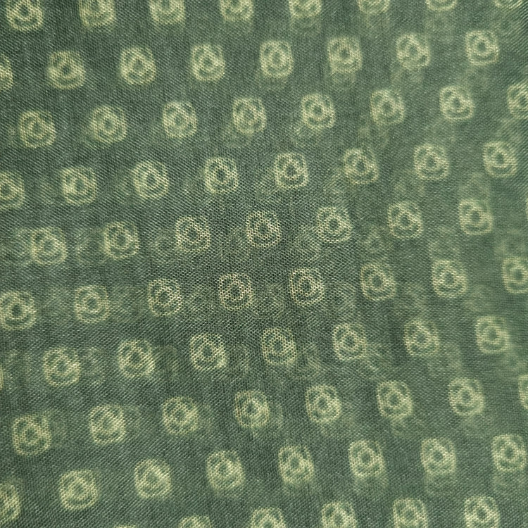 Hunter Green Printed Organza Fabrics