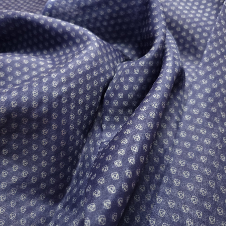 Spruce Blue Printed Organza Fabrics