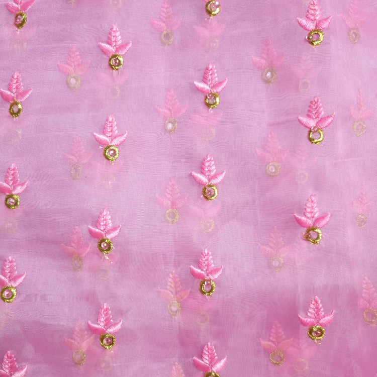 Taffy Organza Fabrics with Embroidery Work